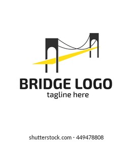 Modern bridge connection logo template
