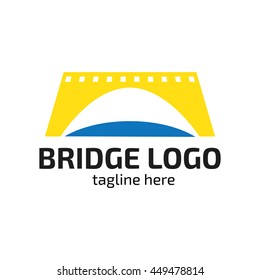 Modern bridge connection logo template
