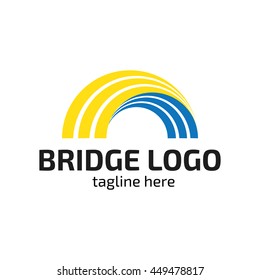 Modern bridge connection logo template
