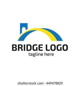 Modern bridge connection logo template
