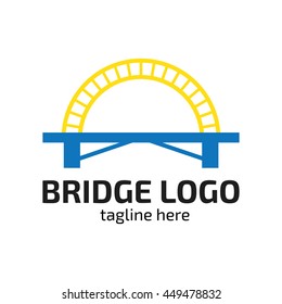 Modern bridge connection logo template
