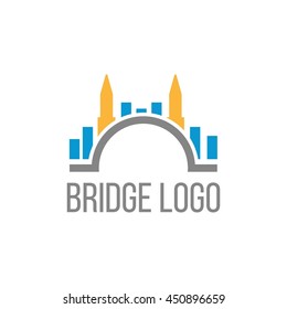 Modern bridge connection logo template