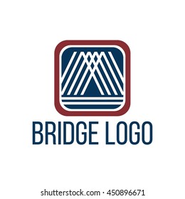 Modern bridge connection logo template