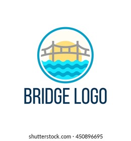 Modern bridge connection logo template