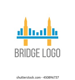 Modern bridge connection logo template