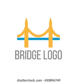 Modern bridge connection logo template