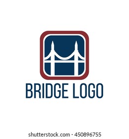 Modern bridge connection logo template