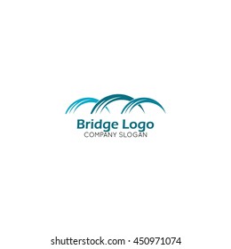 Modern bridge connection logo template