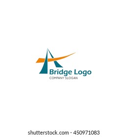 Modern bridge connection logo template