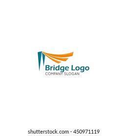 Modern bridge connection logo template