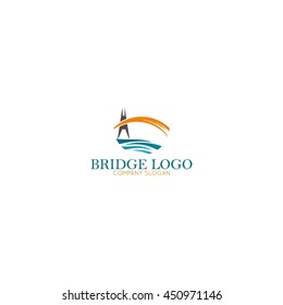 Modern bridge connection logo template