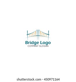 Modern bridge connection logo template