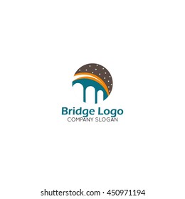 Modern bridge connection logo template