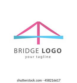 Modern bridge connection logo template
