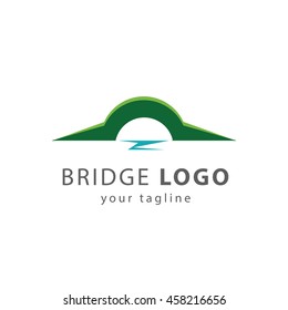 Modern bridge connection logo template