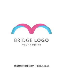 Modern bridge connection logo template