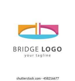 Modern bridge connection logo template