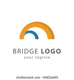 Modern bridge connection logo template