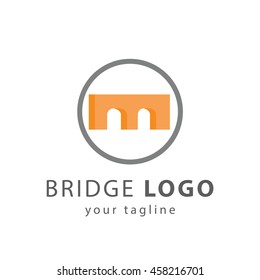 Modern bridge connection logo template