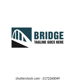 Modern Bridge Construction Illustration Logo Design