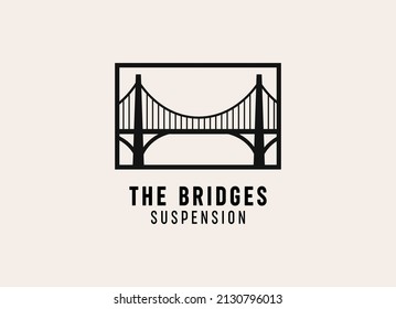 Modern bridge construction logo Design Vector Illustration. 