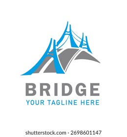 Moderna ponte construção logotipo Design Vetor Ilustração