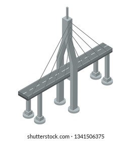 Modern bridge icon. Isometric of modern bridge vector icon for web design isolated on white background