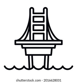Modern bridge icon. Outline modern bridge vector icon for web design isolated on white background
