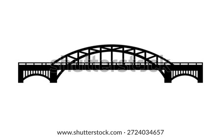 Modern Bridge icon royalty free silhouette vector graphic	