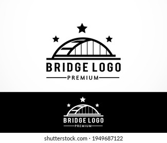 modern bridge logo design concept illustration vector