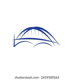 Concepto moderno del diseño del logotipo del puente. Logotipo del Vector del icono del puente. colección de la muestra de la ilustración de la arquitectura.