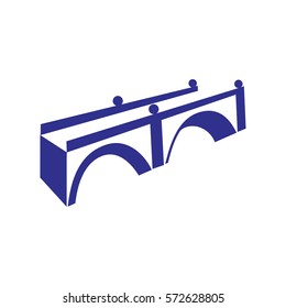 Modern bridge Logo design element.Monochrome flat illustration