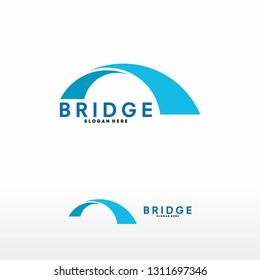 Modern bridge logo design template - Vector