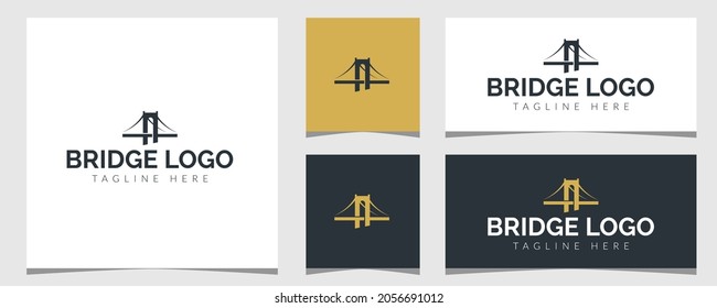 Modern bridge logo design vector illustration icon concept- creative minimalist bridge concept vector