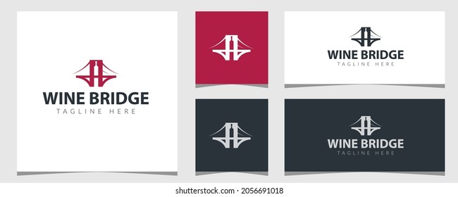 Modern bridge logo design vector illustration icon concept- creative minimalist bridge concept vector