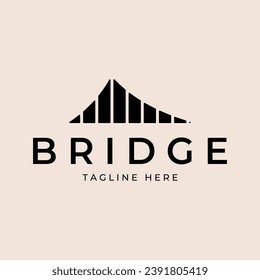 plantilla de icono de diseño de vectores de logotipo de puente moderno