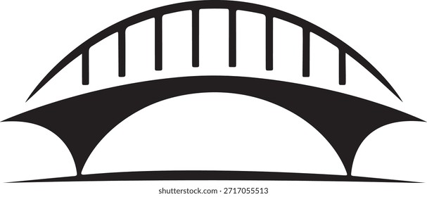 Modern Bridge Silhouette Minimal Vector Art