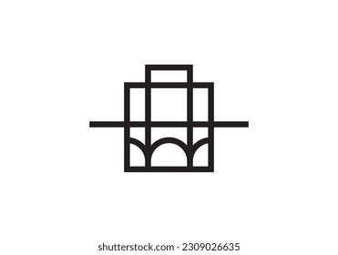 modern bridge simple minimalist logo design