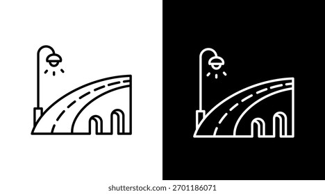 Moderne Brücke Weiß Symbol Set Design