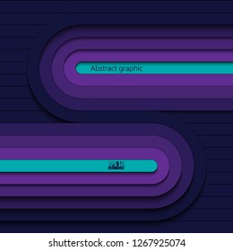 Modern and bright background with 3D stripes. Eps10 Vector illustration
