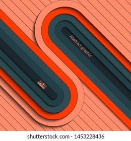 Modern and bright background with 3D stripes. Eps10 Vector illustration