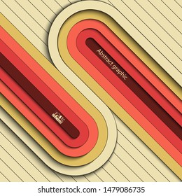 Modern and bright background with 3D stripes. Eps10 Vector illustration