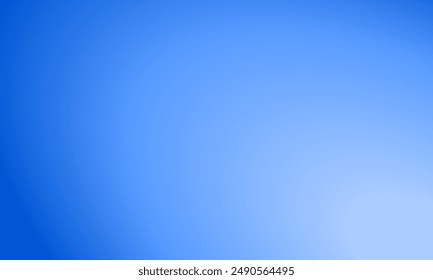 Modern bright blue color gradient transition background. Flat and blank template overlay decoration