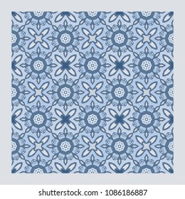 modern bright color abstract geometric pattern, vector seamless from abstract forms in blue, endless texture for printing onto fabric, web page background, paper, invitation
