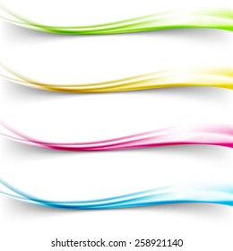 Modern Bright Colorful Satin Web Header Borders Templates Collection. Vector Illustration