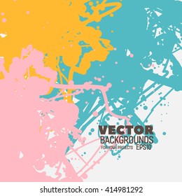 Modern bright colorful vector design for the background print or web projects with rose, blue and yellow color scheme
