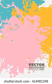 Modern bright colorful vector design for the background print or web projects with rose, blue and yellow color scheme
