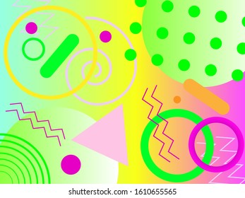 Modern bright composition with geometric shapes. Abstract flat design background. Trendy geometric background. EPS 10 vector illustration.