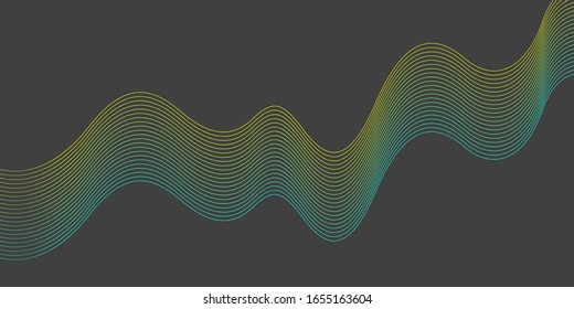 Modern bright dynamic wave lines. Abstract vector background.