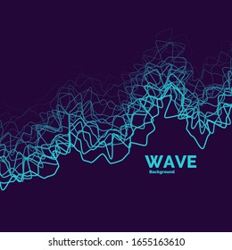 Modern bright dynamic wave lines. Abstract vector background.